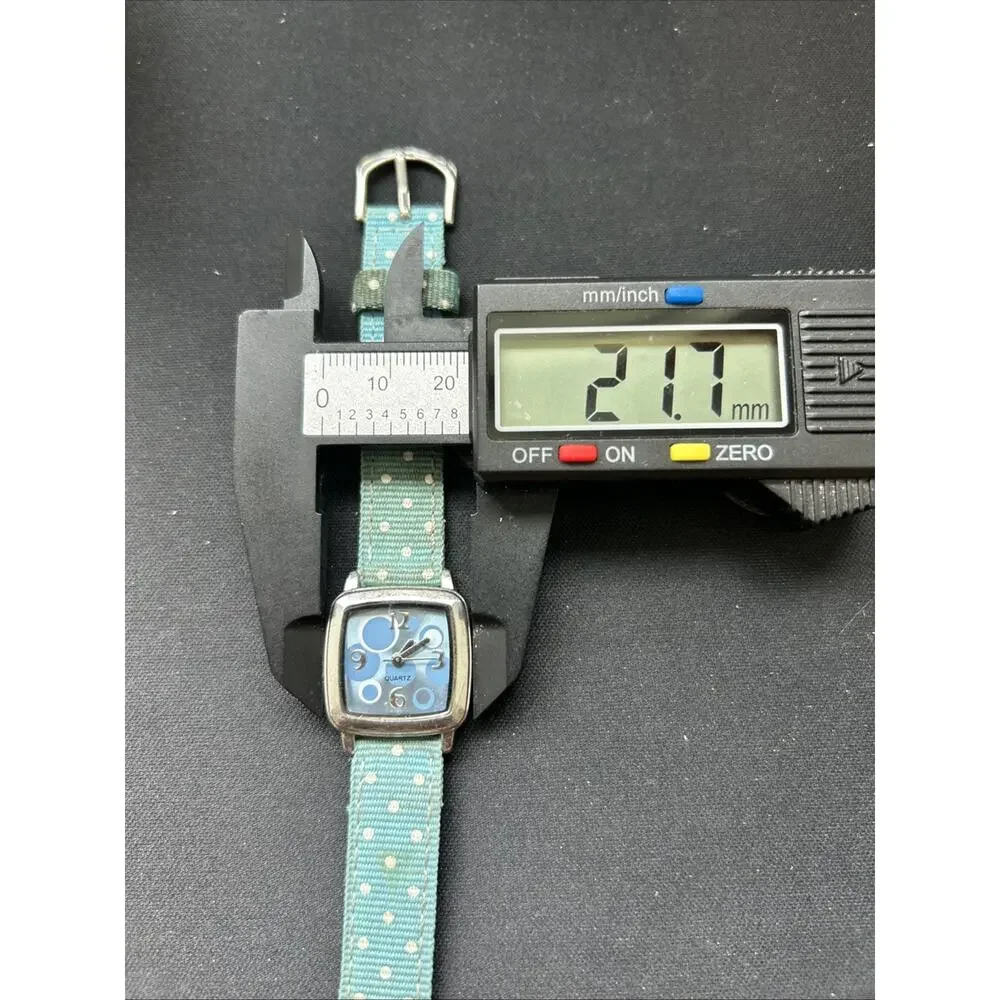 Silver Tone Blue Polka Dot Dial And Band Women’s Quartz Watch